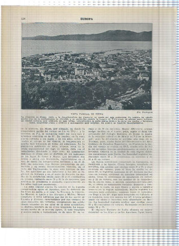 Lamina/sheet/feuille numerada 437/438: Italia: Vista de Como y de Fiume
