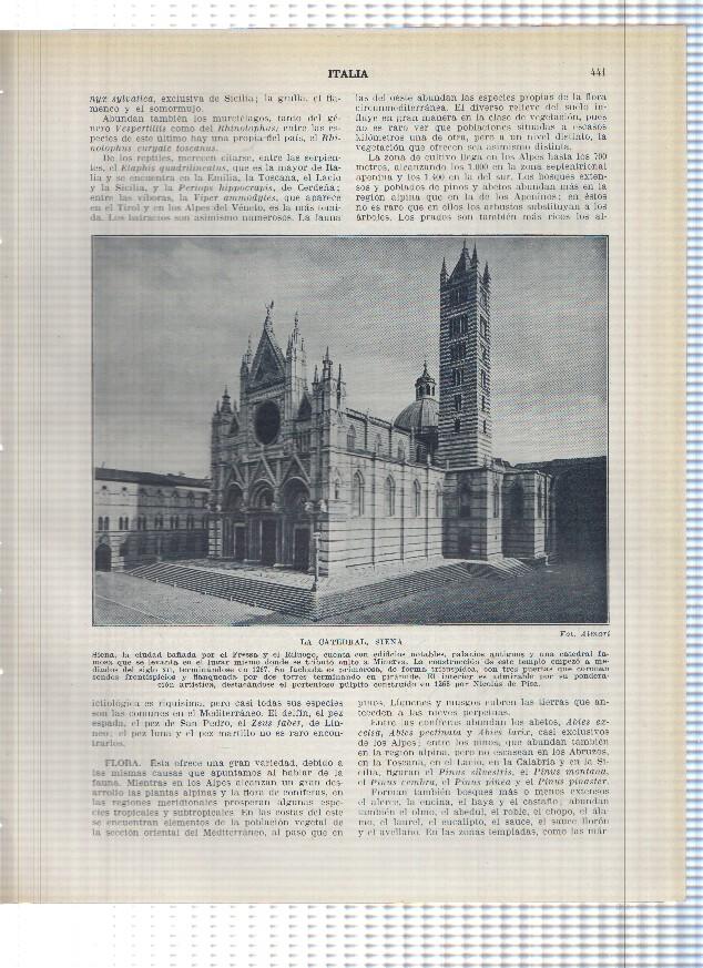 Lamina/sheet/feuille numerada 441/442: Italia: La catedral de Siena  y vista de Zara