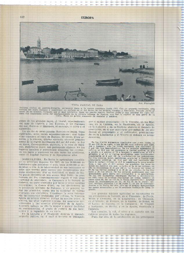 Lamina/sheet/feuille numerada 441/442: Italia: La catedral de Siena  y vista de Zara