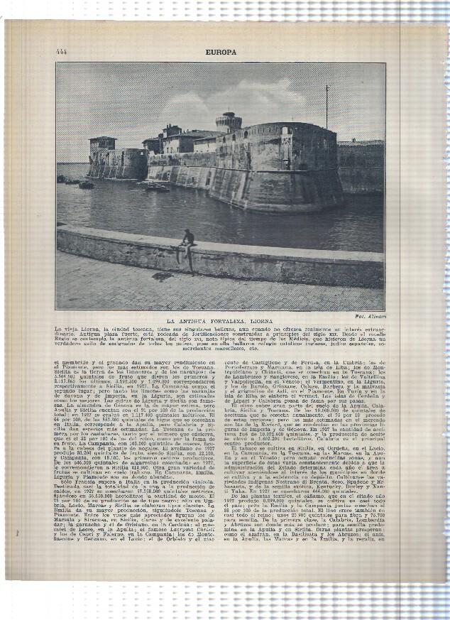 Lamina/sheet/feuille numerada 443/444: Italia: Palacio real de Caserta y La antigua fortaleza de Liorna