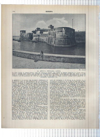 Lamina/sheet/feuille numerada 443/444: Italia: Palacio real de Caserta y La antigua fortaleza de Liorna
