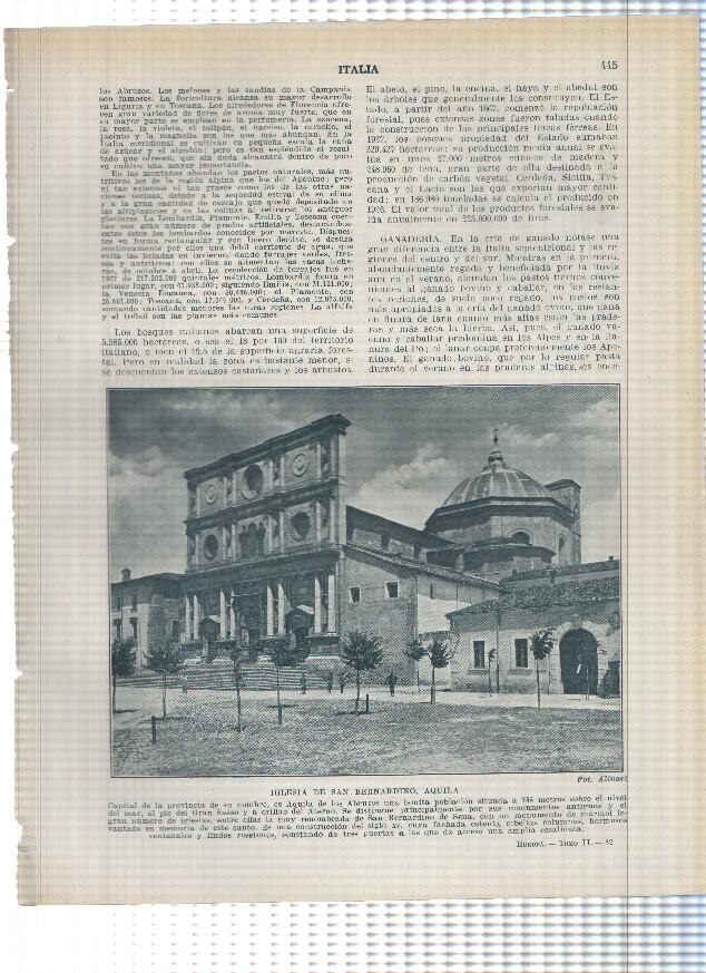 Lamina/sheet/feuille numerada 445/446: Italia: Iglesia de San Bernardino en Aquila y Castillo de malatesta en Rimini