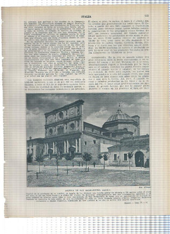 Lamina/sheet/feuille numerada 445/446: Italia: Iglesia de San Bernardino en Aquila y Castillo de malatesta en Rimini