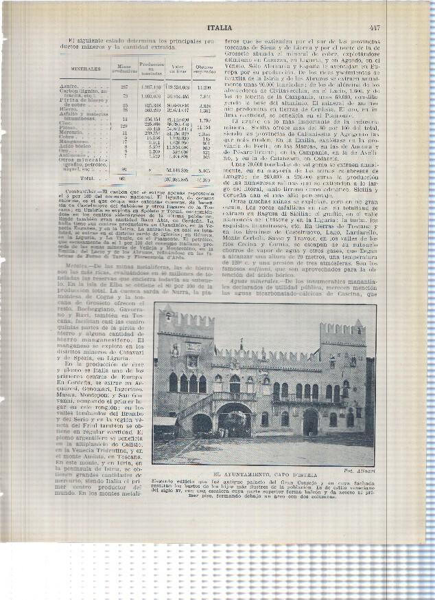 Lamina/sheet/feuille numerada 447/448: Italia: Ayuntamiento de Capo D'Istria y Cortina D'Ampezzo