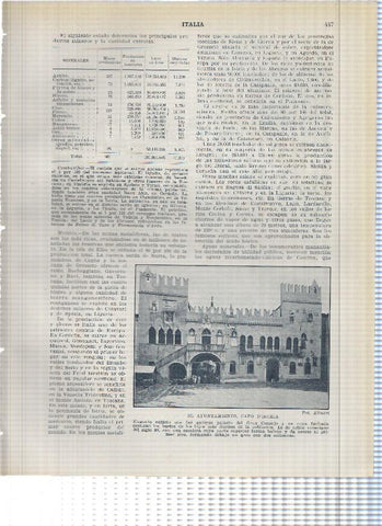Lamina/sheet/feuille numerada 447/448: Italia: Ayuntamiento de Capo D'Istria y Cortina D'Ampezzo