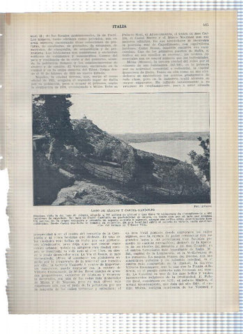 Lamina/sheet/feuille numerada 465/466: Italia: Lago de albano y Castel Gandolfo 