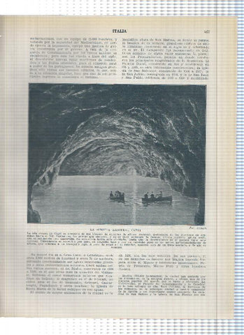 Lamina/sheet/feuille numerada 467/468: Italia: La Grotta Azzurra en Capri