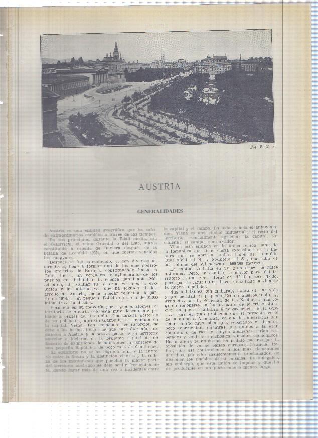Lamina/sheet/feuille numerada 481/482: Austria: vista de Viena y El pico de Dachstein