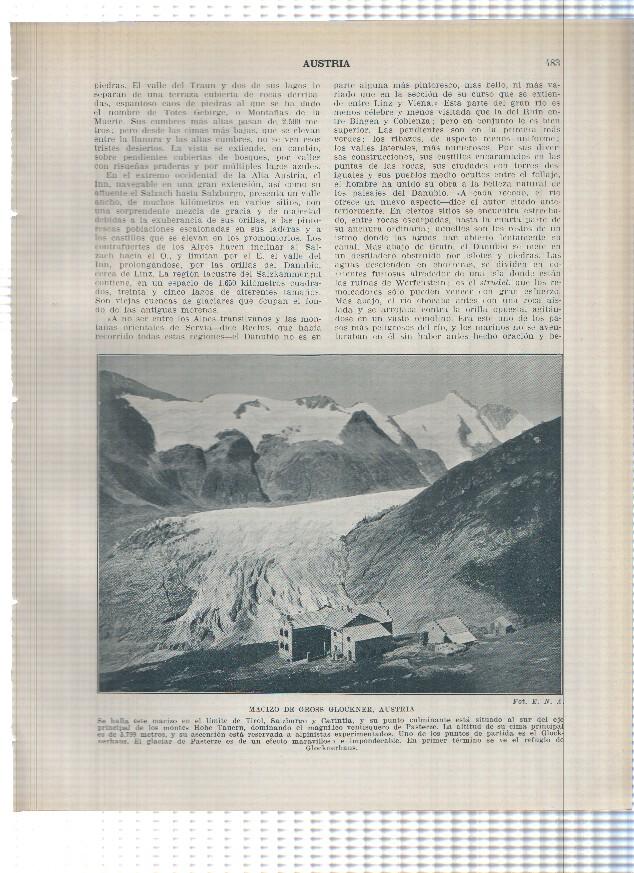Lamina/sheet/feuille numerada 483/484: Austria: macizo de Gross Glockner y Desfiladero de Brenner