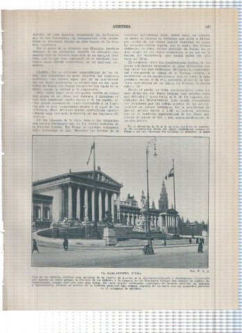 Lamina/sheet/feuille numerada 487/488: Austria: El parlamento y La universidad de Viena  