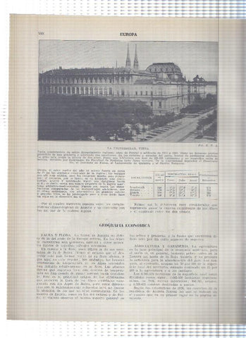 Lamina/sheet/feuille numerada 487/488: Austria: El parlamento y La universidad de Viena  