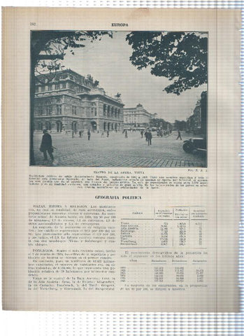 Lamina/sheet/feuille numerada 491/492: Austria: Iglesia Votiva y Teatro de la Opera en Viena  