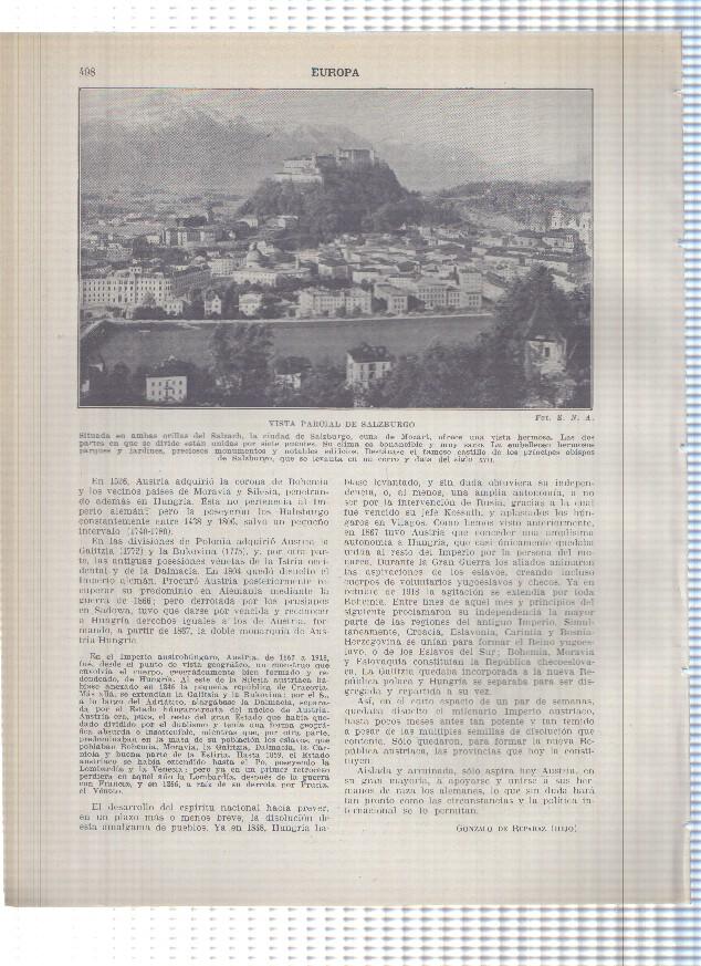 Lamina/sheet/feuille numerada 497/498: Austria: Vista de Innsbruck y Salzburgo