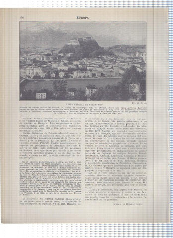 Lamina/sheet/feuille numerada 497/498: Austria: Vista de Innsbruck y Salzburgo
