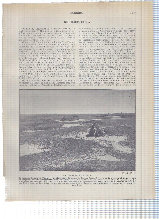 Lamina/sheet/feuille numerada 503/504: Hungria: La llanura de Puszta y Puesta de sol en el Danubio