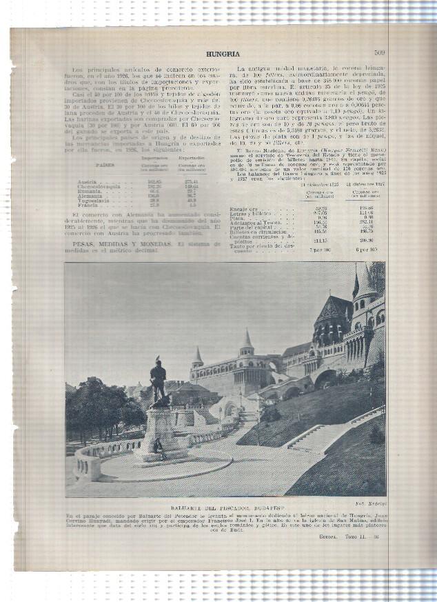 Lamina/sheet/feuille numerada 509/510: Hungria: Baluarte del pescador y Basilica de San Esteban en Budapest
