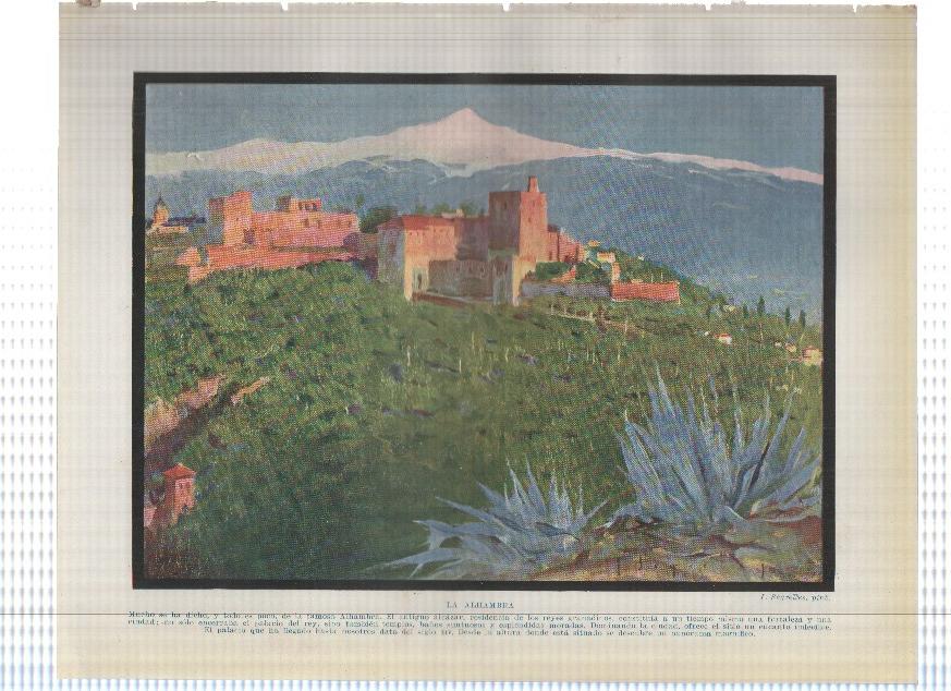 Lamina/sheet/feuille COLOR numerada 04: La Alhambra por el pintor J.Segrelles