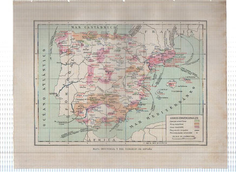 Lamina/sheet/feuille COLOR numerada 06: Mapa industrial y del comercio de España