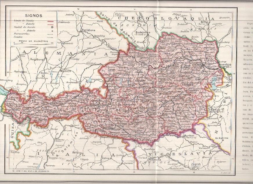 Lamina/sheet/feuille COLOR numerada 12: Mapa de Austria