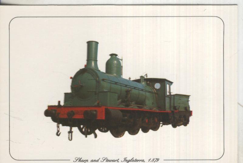 Postal 013043: Tren Locomotora Scharp and Stewart-Inglaterra 1879