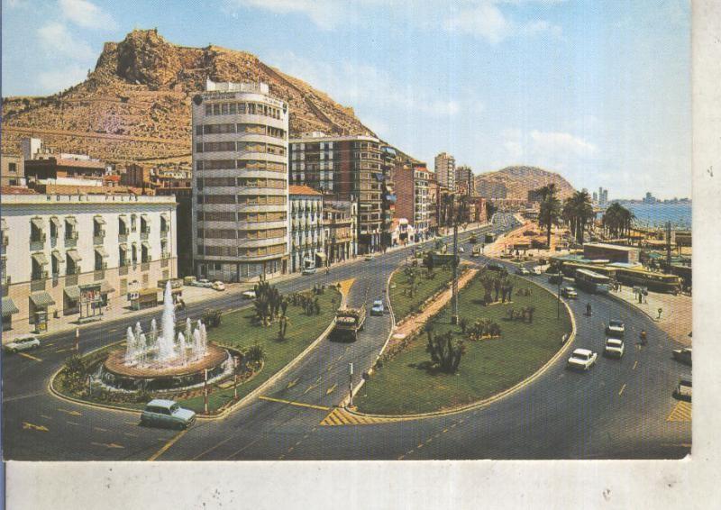 Postal 013129: Plaza del Mar y paseo de Gomis de Alicante