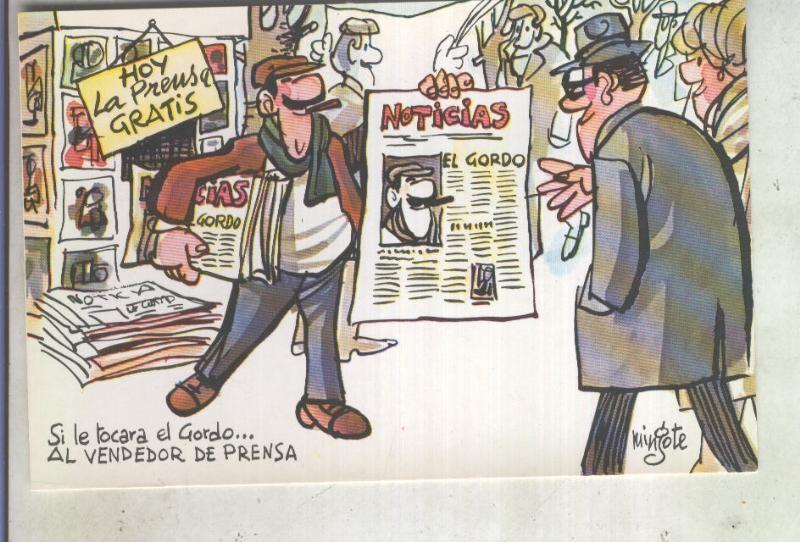Postal 013647: Loteria Nacional, Mingote: Vendedor de Prensa