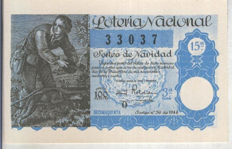 Postal 013679: Primer premio de la loteria nacional del 22.12.1944