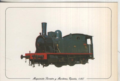 Postal 013045: Tren Locomotora Maquinista Terrestre y Maritima-España 1887