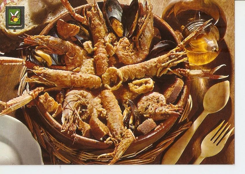 Postal 028747 : Platos Tipicos. Zarzuela de pescados y mariscos