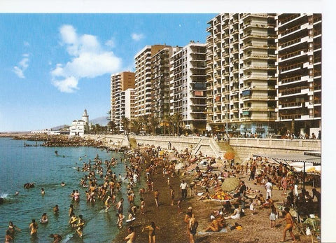 Postal 025813 : Playas de la Malagueta. Malaga