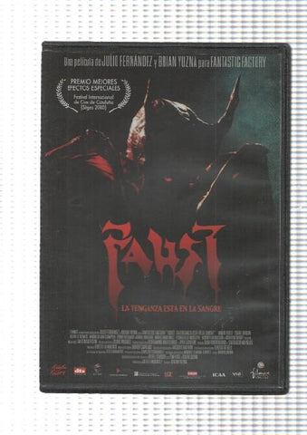 DVD: Faust, la venganza esta en la sangre. Una pelicula de Julio Fernandez y Brian Yuzna para Fantastic Factory. Filmax