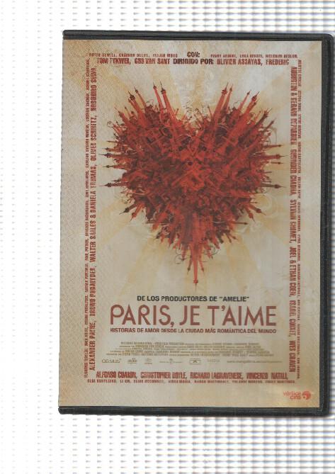 DVD: Paris, Je taime. Dirigida por  Olivier Assayas, Frédéric Auburtin, Gérard Depardieu entre otros. Vertice cine