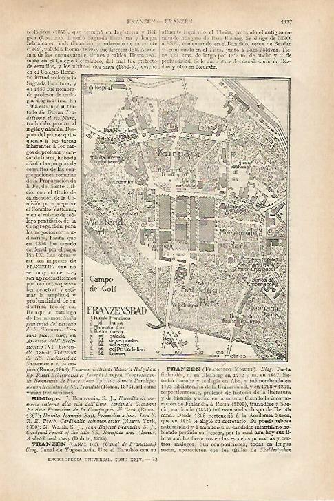 LAMINA ESPASA 27493: Plano de Franzensbad