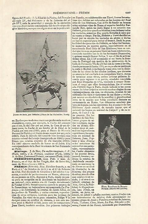 LAMINA ESPASA 27504: Juana de Arco por Fremiet