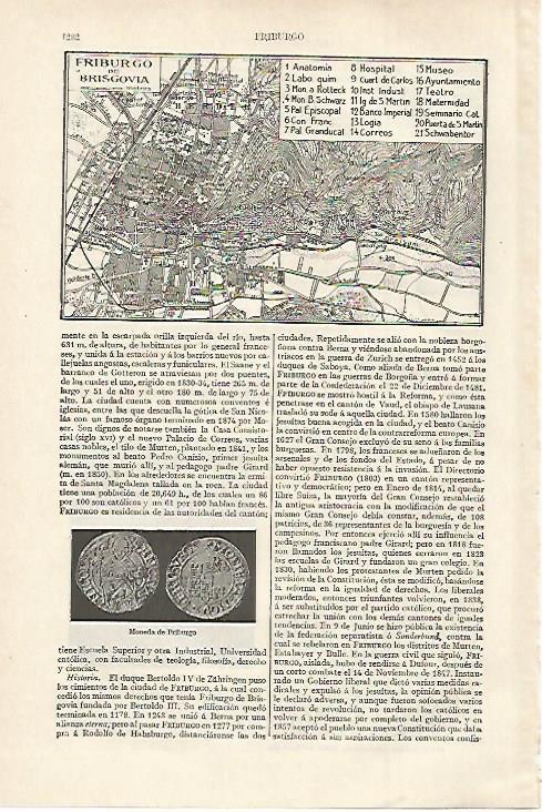 LAMINA ESPASA 27518: Plano de Friburgo de Brisgovia