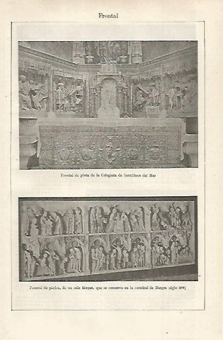 LAMINA ESPASA 27539: Frontal de la Colegiata de Santillana del Mar