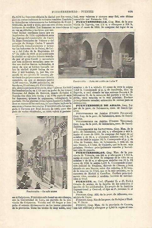 LAMINA ESPASA 27565: Castillo de Carlos V en Fuenterrabia Guipuzcoa