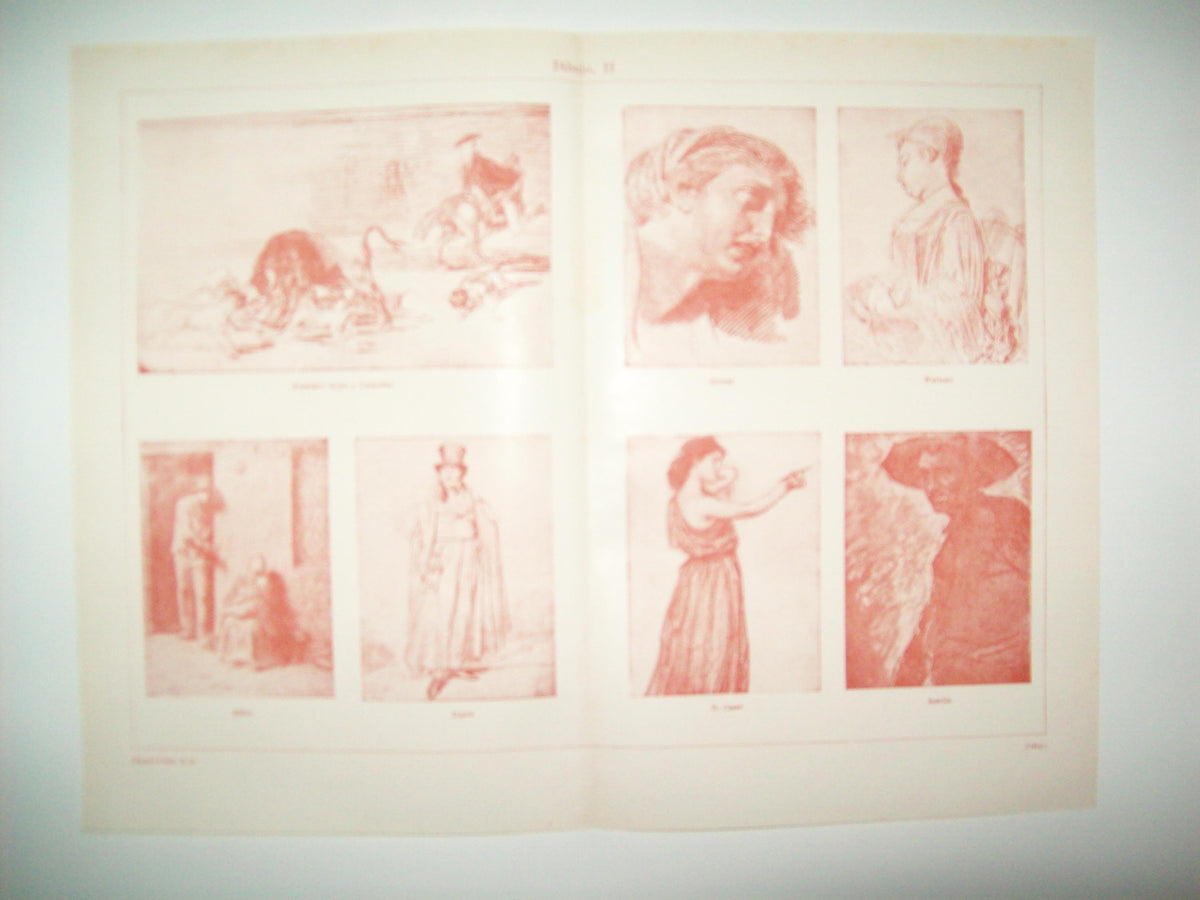LAMINA ESPASA 27570: Dibujos de Goya Millet Greuze Sorolla