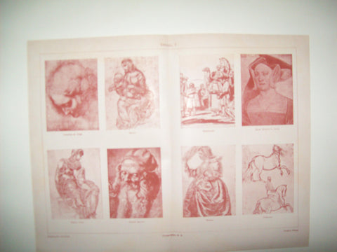 LAMINA ESPASA 27572: Dibujo de Leonardo da Vinci Rafael Rembrandt Rubens