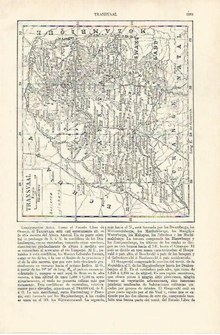 LAMINA ESPASA 27585: Mapa de Transvaal