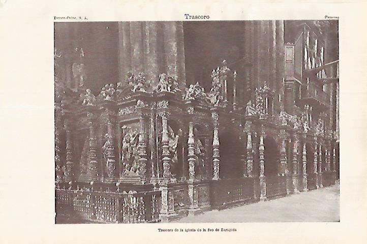 LAMINA ESPASA 27593: Trascoro de la iglesia de la Seo de Zaragoza