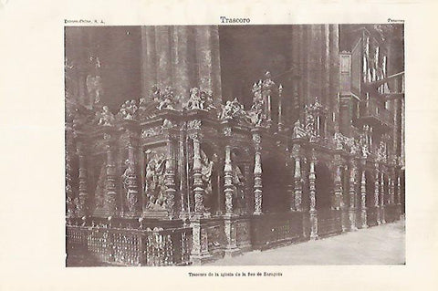 LAMINA ESPASA 27593: Trascoro de la iglesia de la Seo de Zaragoza
