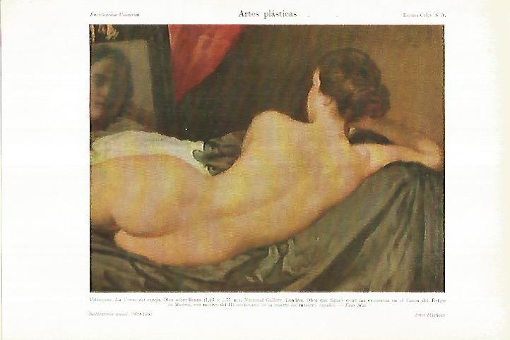 LAMINA ESPASA 27617: La Venus del Espejo por Velazquez