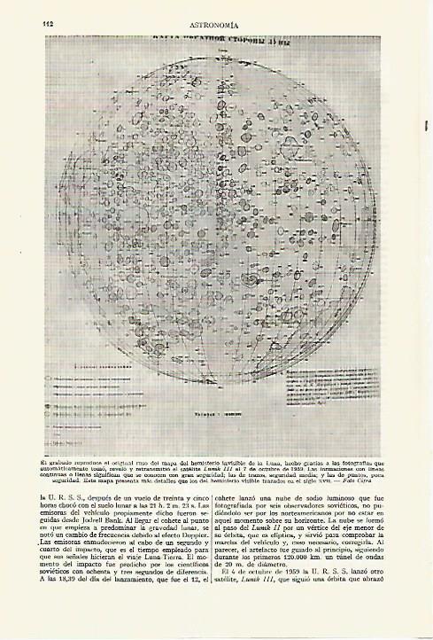 LAMINA ESPASA 27621: Fotografia de la Luna por el satelite Lunik III