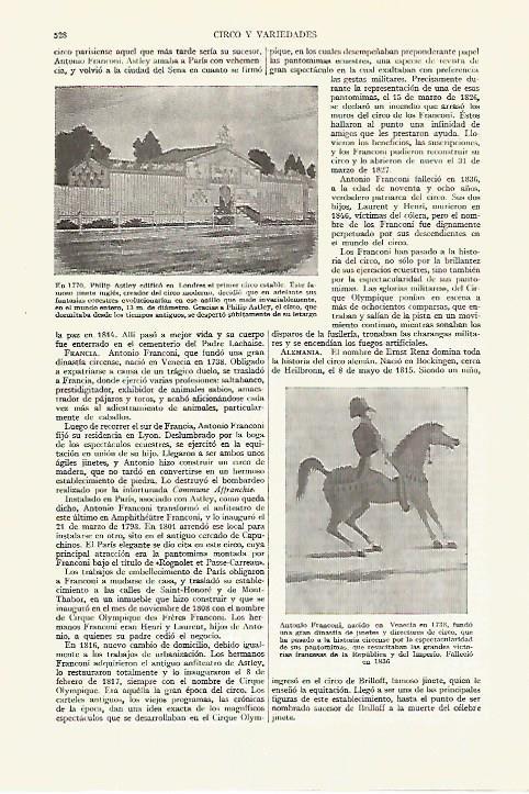 LAMINA ESPASA 27626: Circo estable de Philip Astley en 1770