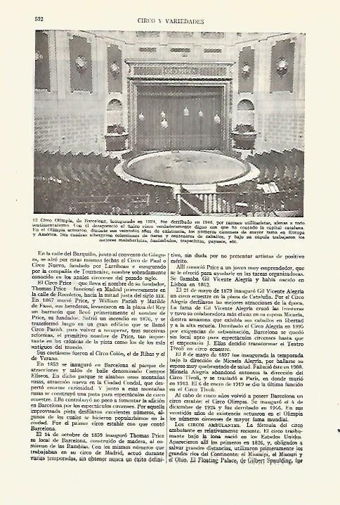 LAMINA ESPASA 27628: El Circo Olimpia de Barcelona derribado en 1946