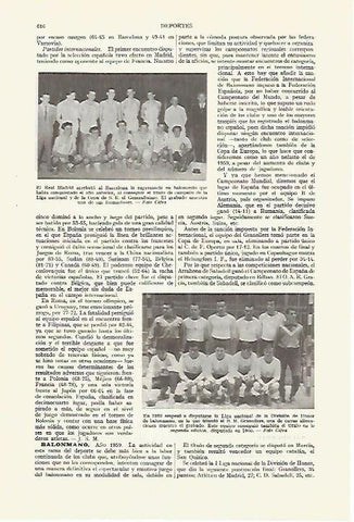 LAMINA ESPASA 27638: Equipo de baloncesto del Real Madrid en 1959-1960