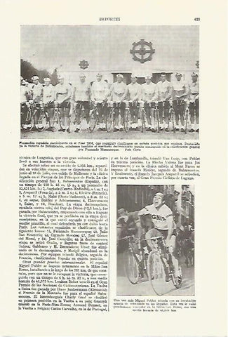 LAMINA ESPASA 27639: Formacion de España en el Tour de 1959