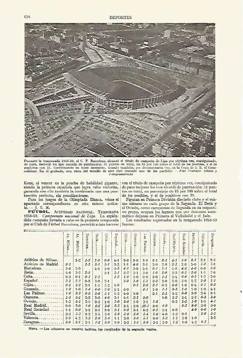 LAMINA ESPASA 27640: Estadio del F.C. Barcelona en 1959