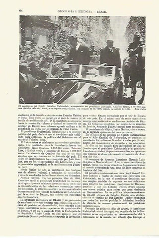 LAMINA ESPASA 27672: Juscelino Kubitschek presidente de Brasil